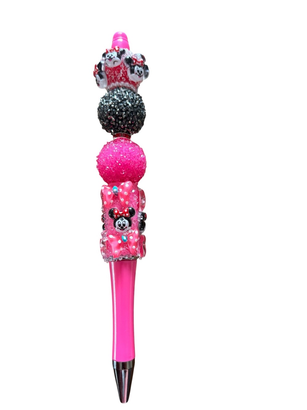Pink Crystal Minnie Mouse Pen Handmade By AB INKS HANDMADE EXPRESSIONS